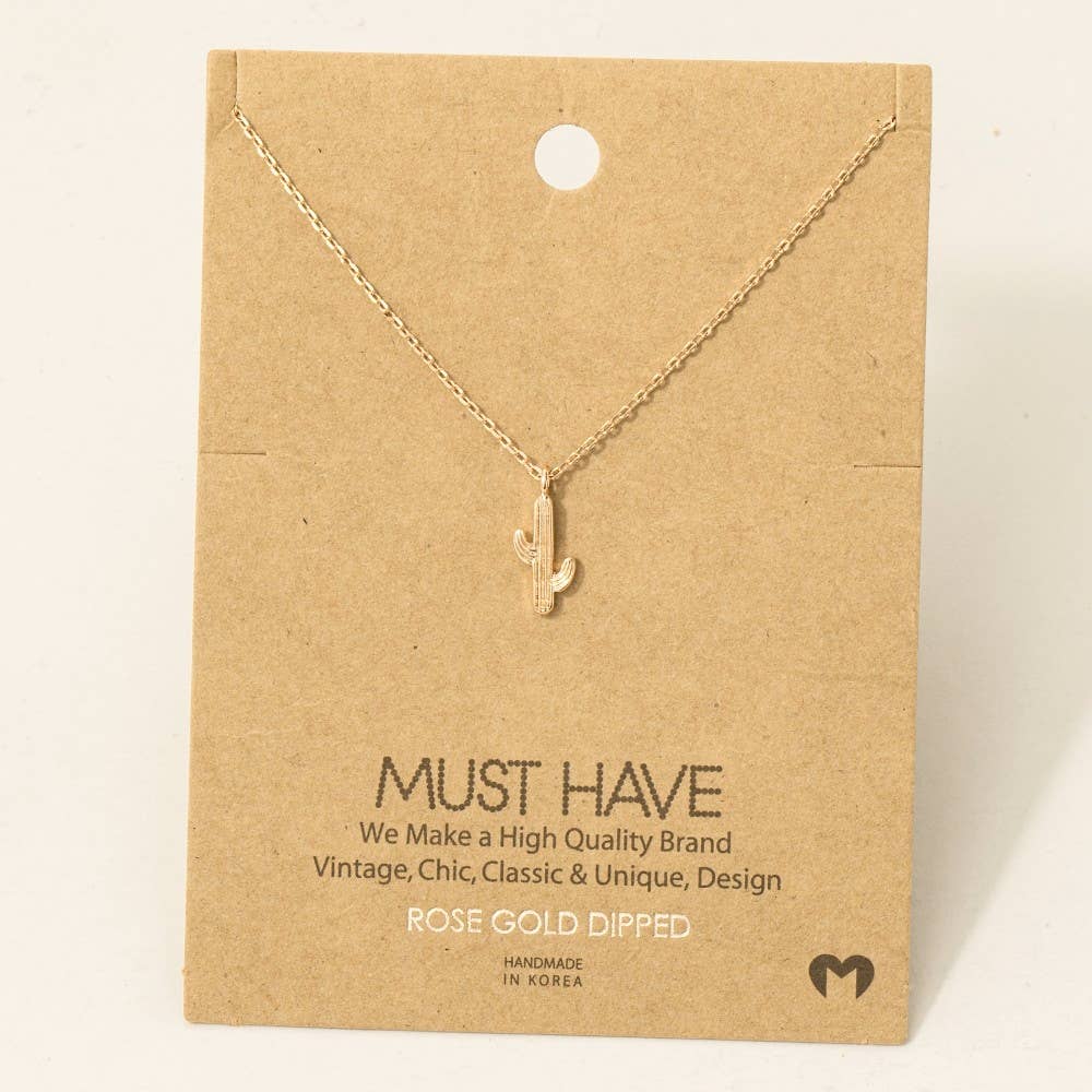 Dainty Cactus Pendant Necklace π΅π€