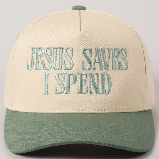 π JESUS SAVES, I SPEND ποΈ Embroidery Trucker Hat
