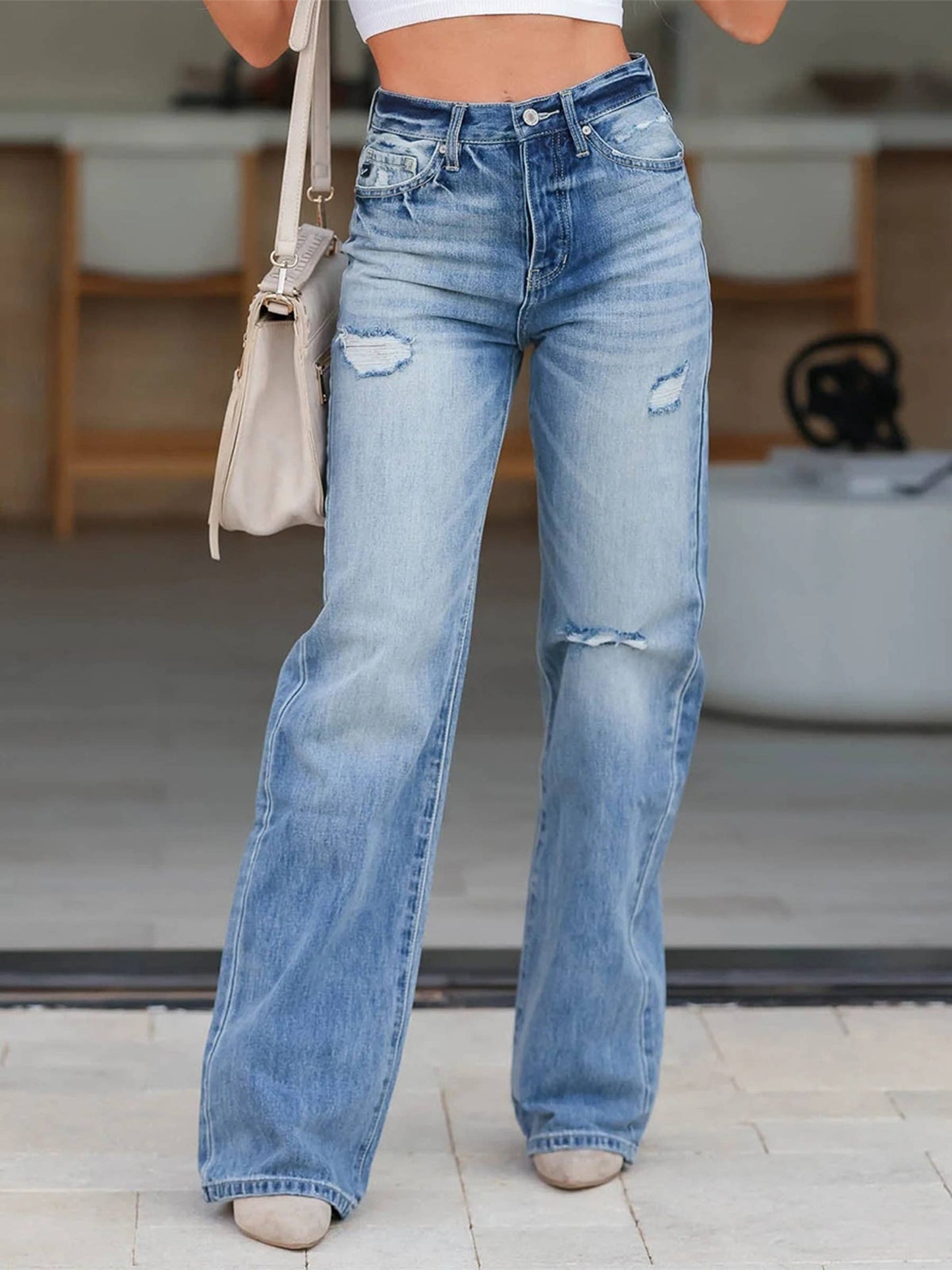 True Blue Ripped Jeans 💙