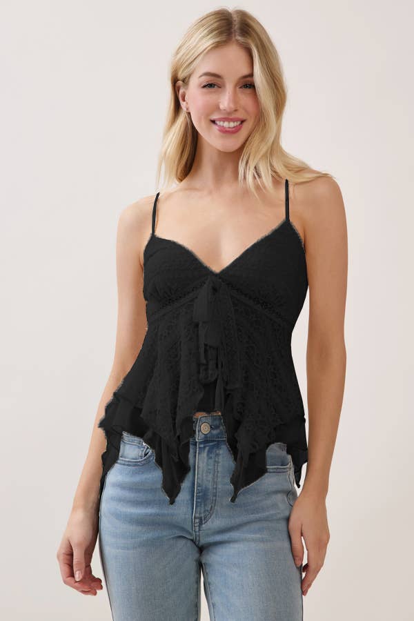 Lace & Bow Flyaway Cami Top 🎀