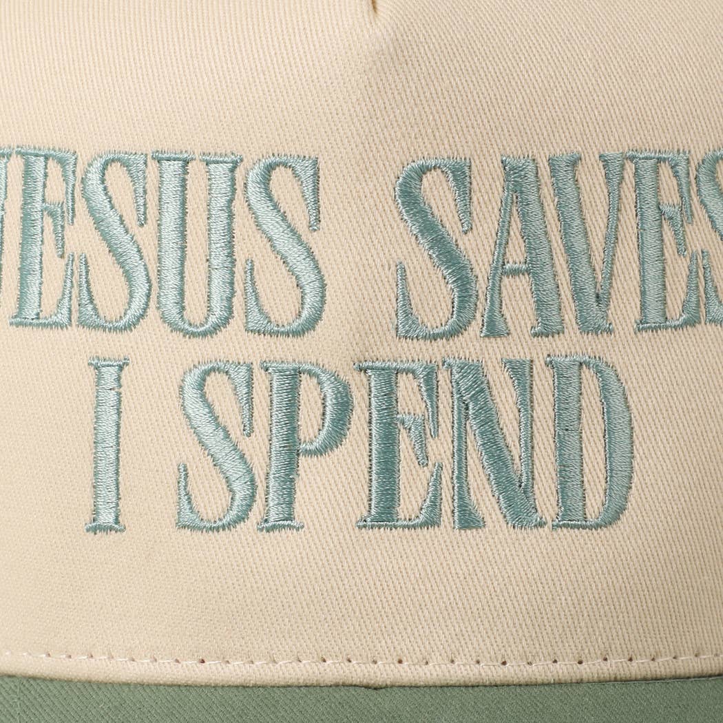 🙌 JESUS SAVES, I SPEND 🛍️ Embroidery Trucker Hat