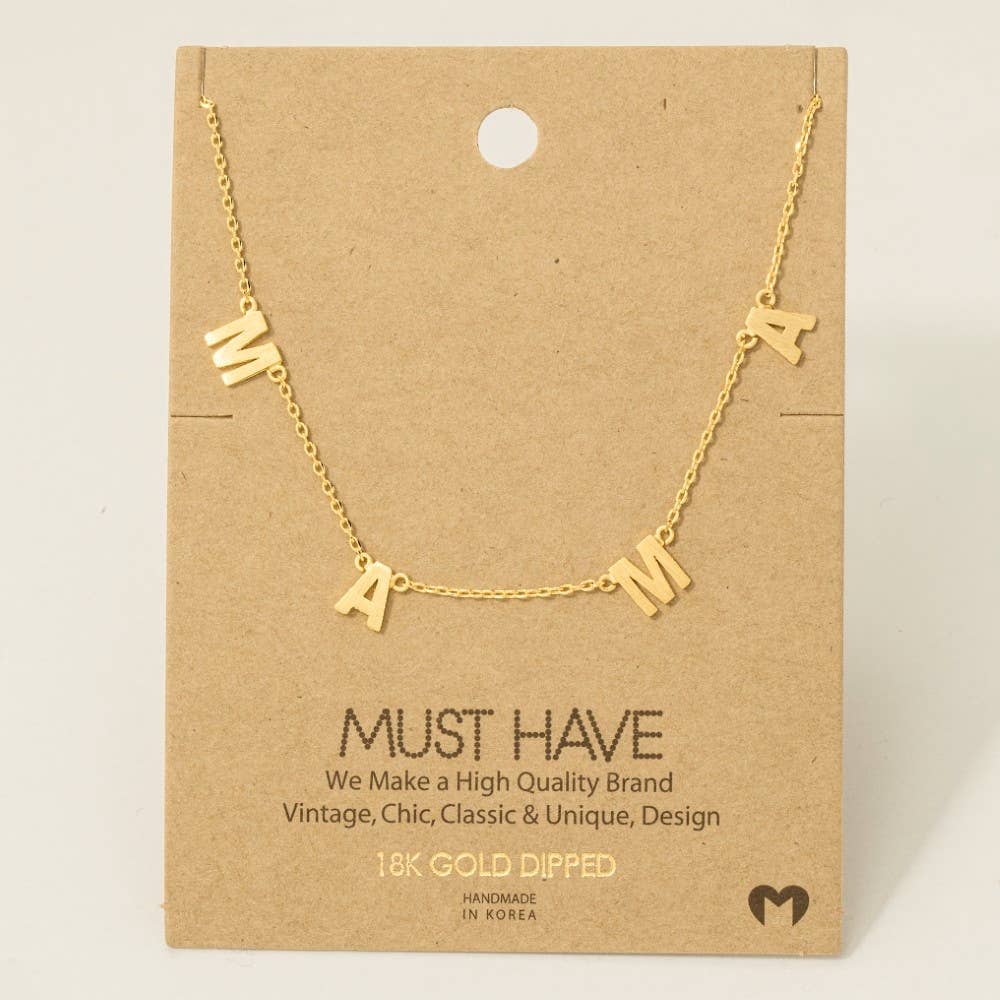 Gold Dipped Mama Charm Necklace 🤍✨