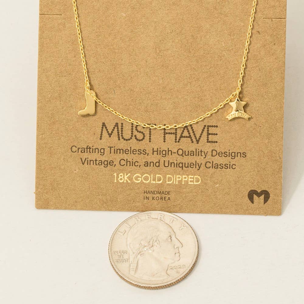 Cowboy Theme Charm Necklace 🤍🤠