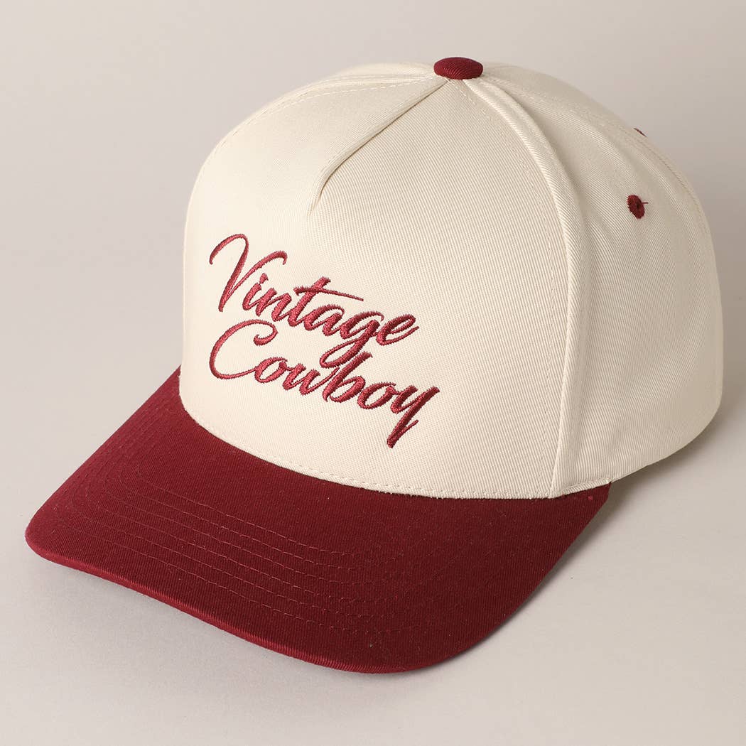 🤠 Vintage Cowboy Embroidery Two-Tone Cap
