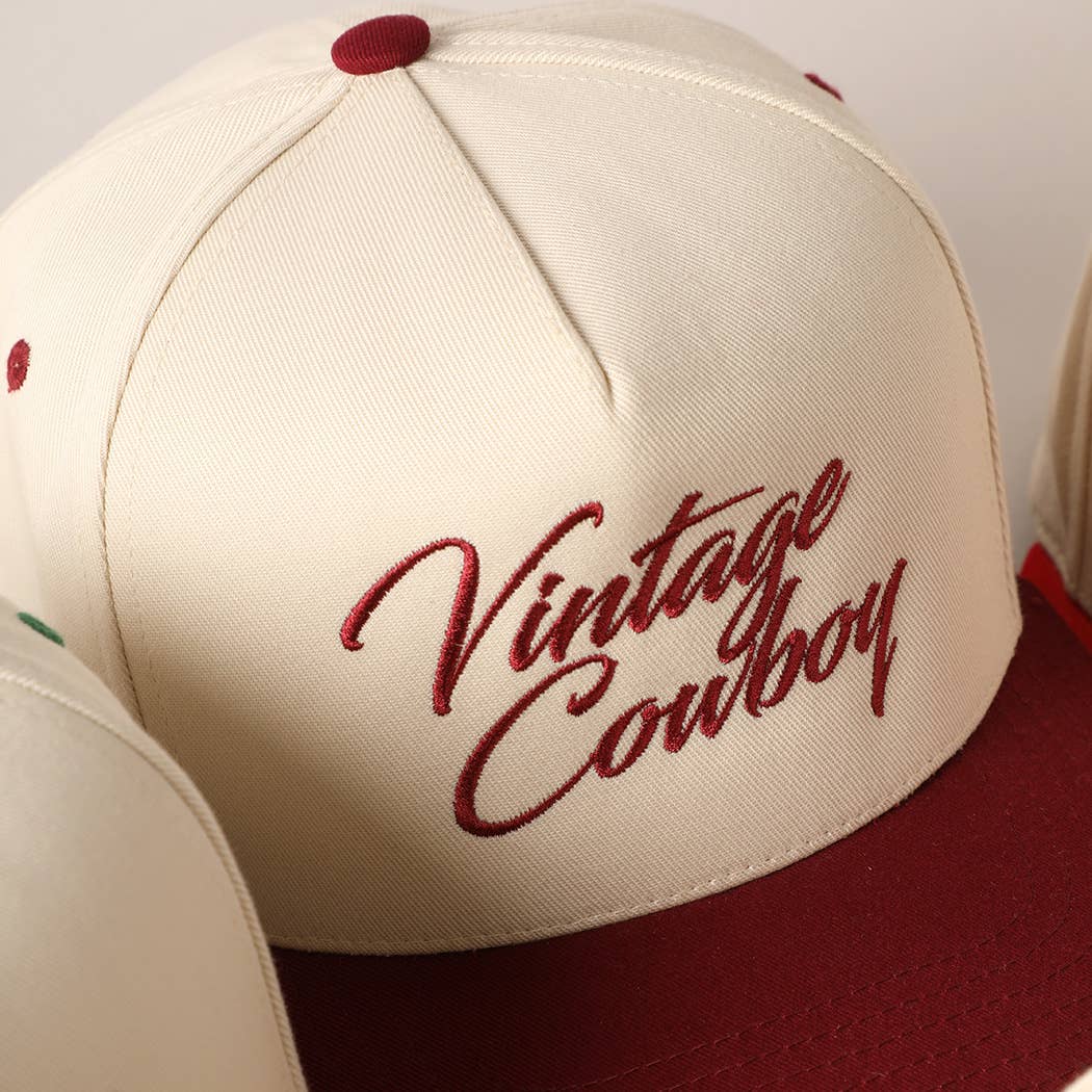 🤠 Vintage Cowboy Embroidery Two-Tone Cap