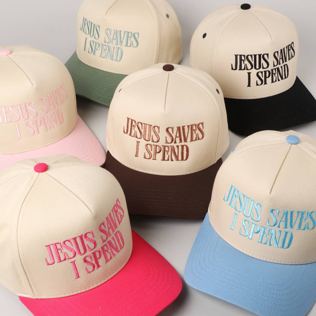🙌 JESUS SAVES, I SPEND 🛍️ Embroidery Trucker Hat