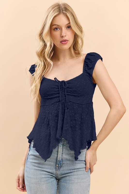 Sweetheart Flyaway Lace Blouse ✨