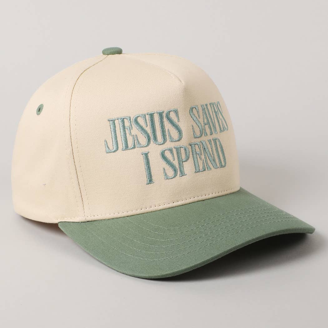🙌 JESUS SAVES, I SPEND 🛍️ Embroidery Trucker Hat